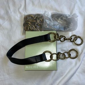 MICHE interchangeable black handles with patina brass